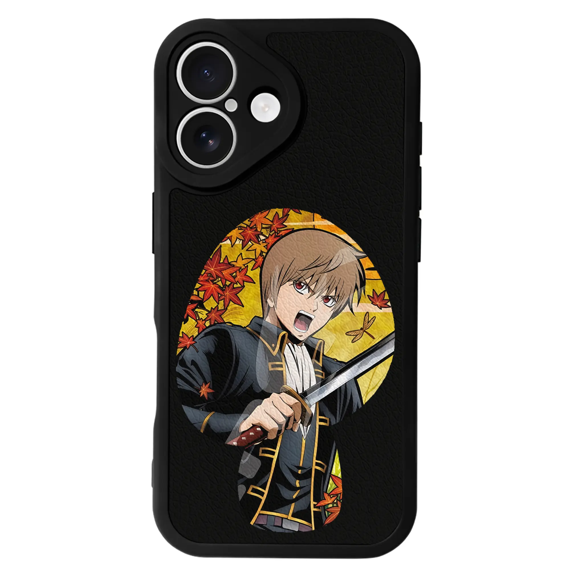 銀魂 グッズ 沖田 総悟 - IPhone 16シリーズ対応 ・ シリコンスマホケース ・ レザー調 ・ 高精度フィット ・ 耐衝撃 ・ ワイヤレス充電対応 ・ 精密カット